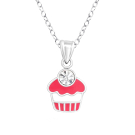 Zilveren Kinderketting met taartje