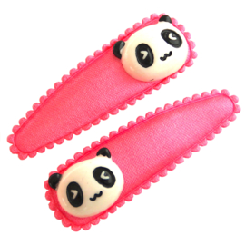 Haarspeldjes met panda roze