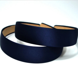 Diadeem breed effen donkerblauw