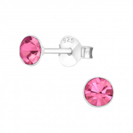 Meisjesoorbellen knopje roze