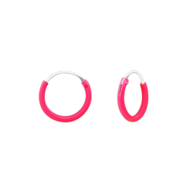 Kinderoorringetjes roze zilver