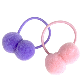 Pompom elastiekjes Pasen lila