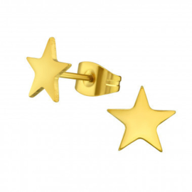 Kinderoorbellen chirurgisch staal sterren gold plated