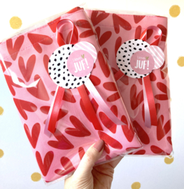 Tas met hartjes roze/rood