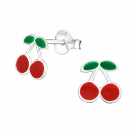 Kinderoorbellen met kersjes rood