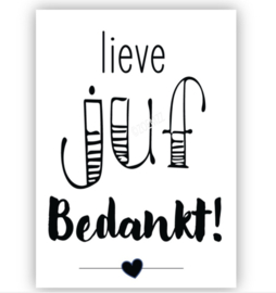 Kaartje met potlood | Lieve juf bedankt!