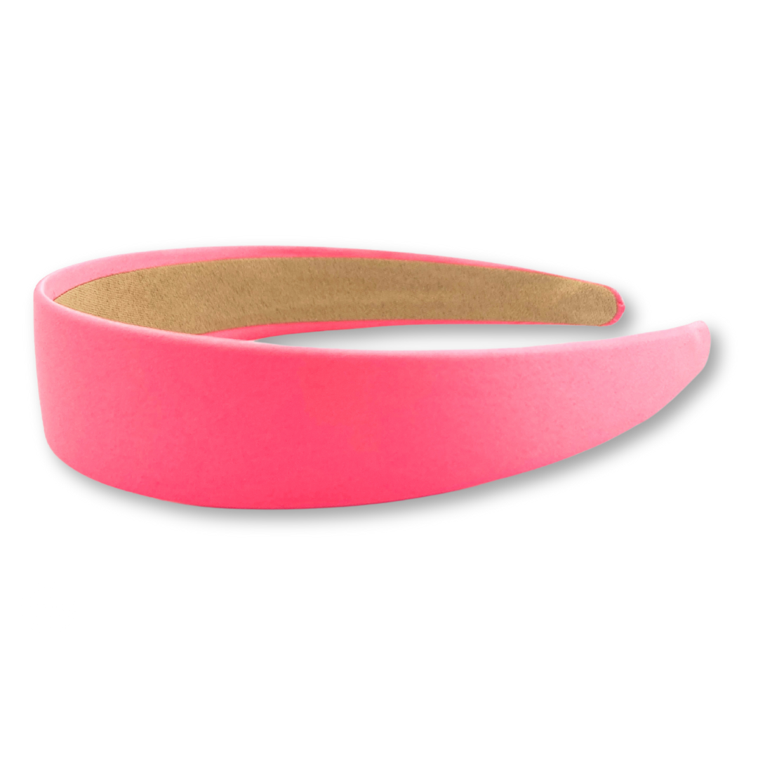 Brede diadeem neon roze