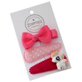 Set Haarspeldjes unicorn roze