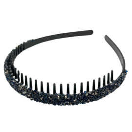 Haarband met glitters donkerblauw