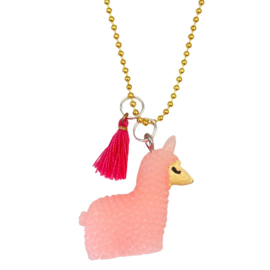 Kinderketting met alpaca roze