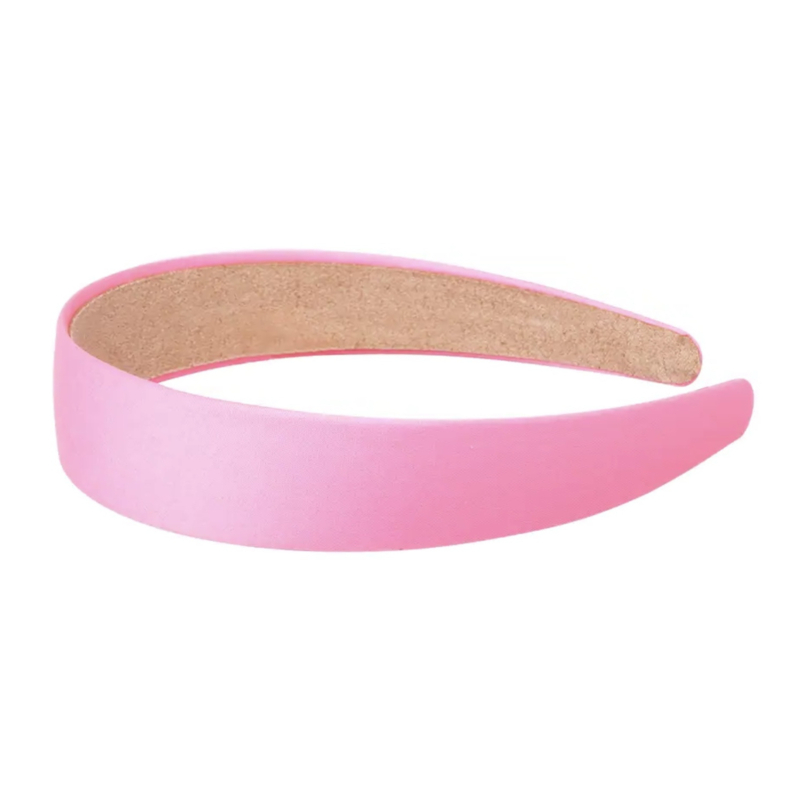 Diadeem breed effen lichtroze