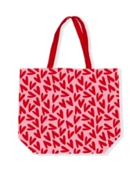 Tas met hartjes roze/rood