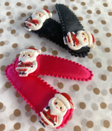 Set haarspeldjes kerstman roze