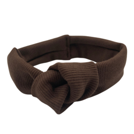 Knoophaarband bruin ribstof