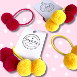 Pompom elastiekjes Pasen roze