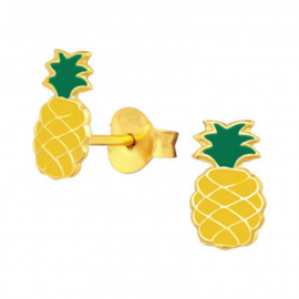 Oorbellen gold plated ananas