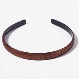 Diadeem met glitters bruin