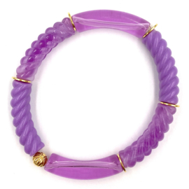 Twisted damesarmband lila goud
