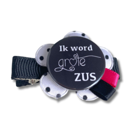 Haarspeld ik WORD grote zus zwart