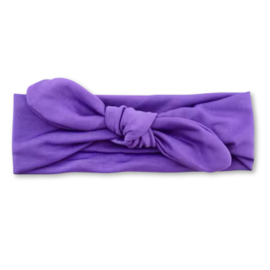 Haarband wrap met strik paars