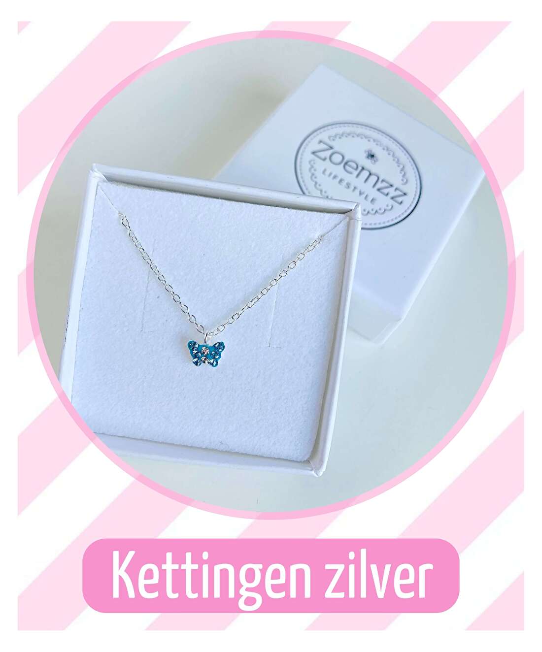 Ketting voor meisje zilver met hanger