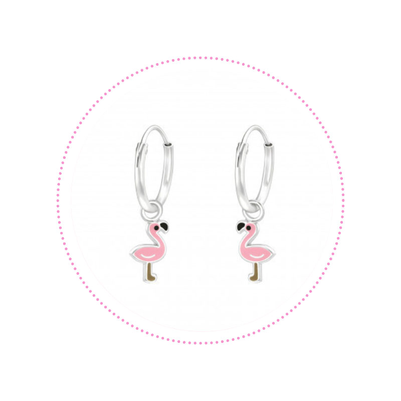 Oorbellen met flamingo