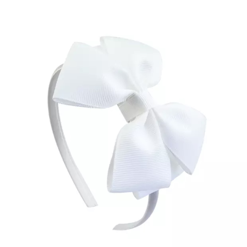 Witte haarband strik