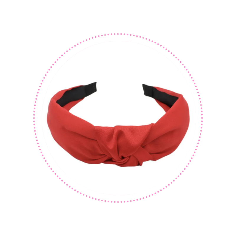 Knoophaarband rood