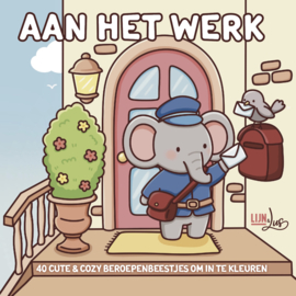 NIEUW! Kleurboek: Aan het werk - 40 Cute & Cozy beroepenbeestjes om in te kleuren