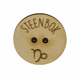 Houten Knoop 40 mm - Sterrenbeeld Steenbok
