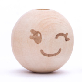 Houten Kraal 20 mm - Smiley