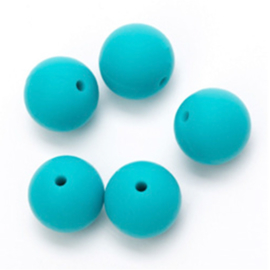Durable Siliconen Kralen 12 mm - 325 Turqouise (5 stuks)