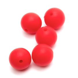 Durable Siliconen Kralen 12 mm - 722 Rood (5 stuks)