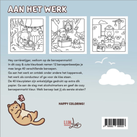 NIEUW! Kleurboek: Aan het werk - 40 Cute & Cozy beroepenbeestjes om in te kleuren