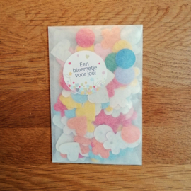 3 gram confettimix | veldbloemen | met sticker