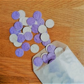 5 gram confettirondjes 2 cm | lila | veldbloemen