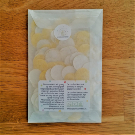 3 gram confettirondjes 2 cm | geel | veldbloemen