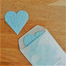 10 x hart 6,5 cm |  Blauw | veldbloemen