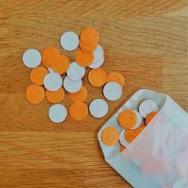5 gram confettirondjes 2 cm | oranje | veldbloemen