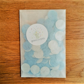 3 gram confettirondjes 2 cm | blauw | veldbloemen