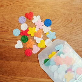 3 gram confettimix | veldbloemen | met sticker
