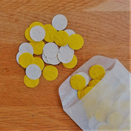 3 gram confettirondjes 2 cm | geel | veldbloemen