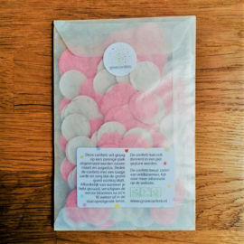 3 gram confettirondjes 2 cm | roze | veldbloemen