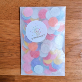 3 gram confettirondjes 2 cm | pastel mix | veldbloemen