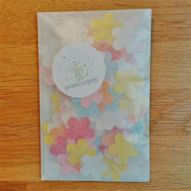 5 gram bloemetjesconfetti  2,5 cm | pastel mix | veldbloemen