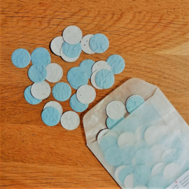 3 gram confettirondjes 2 cm | blauw | veldbloemen