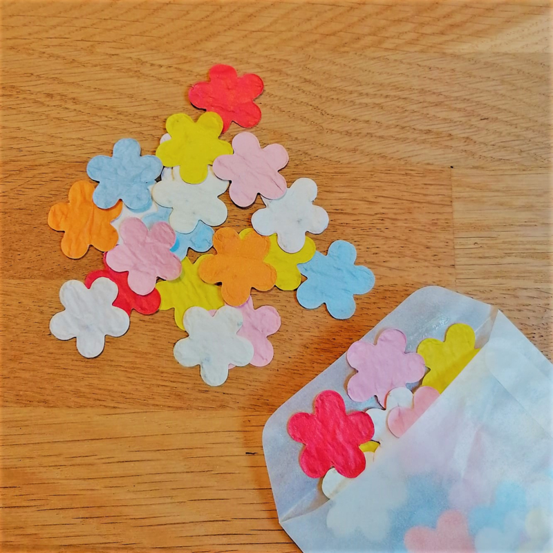 3 gram bloemetjesconfetti  2,5 cm | pastel mix | veldbloemen
