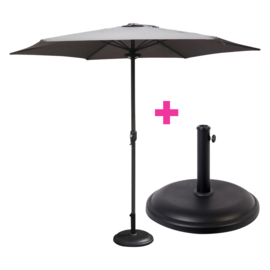 Parasol Ø 300CM + Voet 25KG Rond Beton