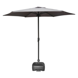 Parasol Ø 300CM + Voet 50L Plastic Antraciet + LED Verlichting + Beschermhoes Parasol