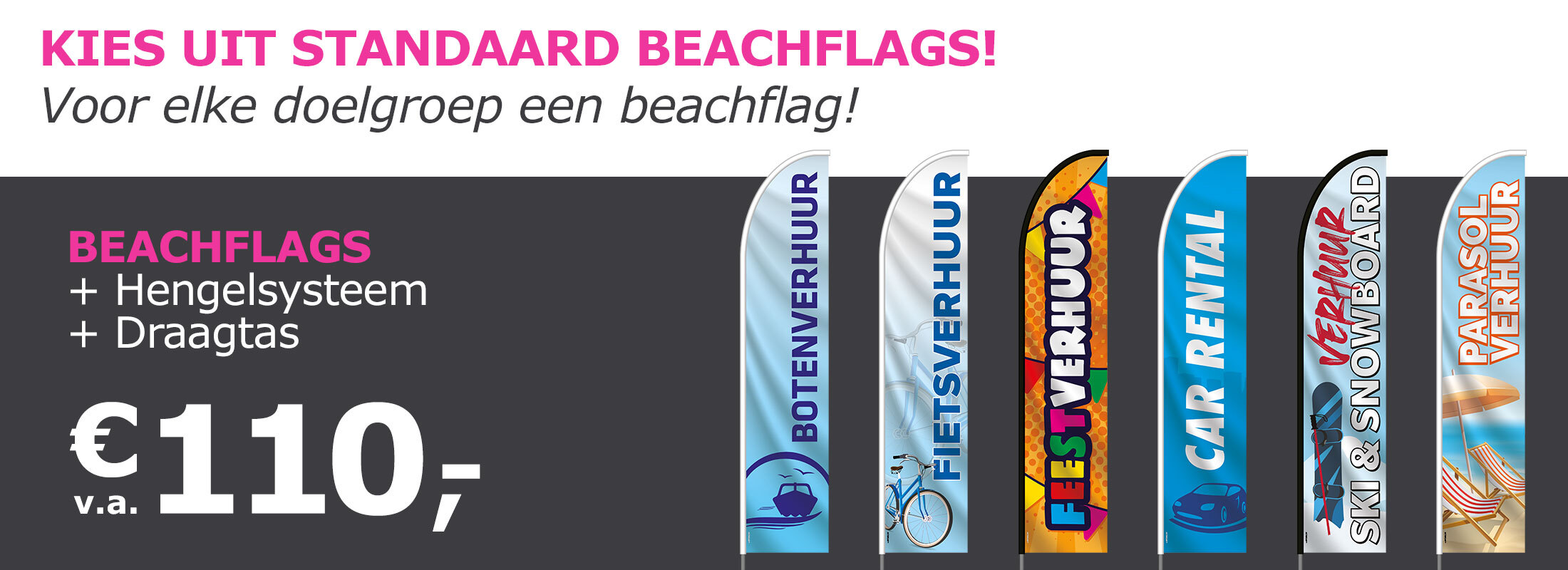 Beachflags (standaard) Verhuur